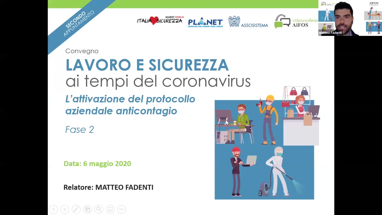 0 V‘*  3 W % A‘ 
e,%gV<\"‘ ‘ .l-.‘%.‘.VNET A ASSOSISTEMA '3 ..m«‘()S
Q
23
Convegno

  

LAVORO E SICUREZZA
oi Tempi del Coronovirus

L’aHivazione del protocollo
aziendale an?confagio

Fase 2

Relatorez MATTEO FADENTI